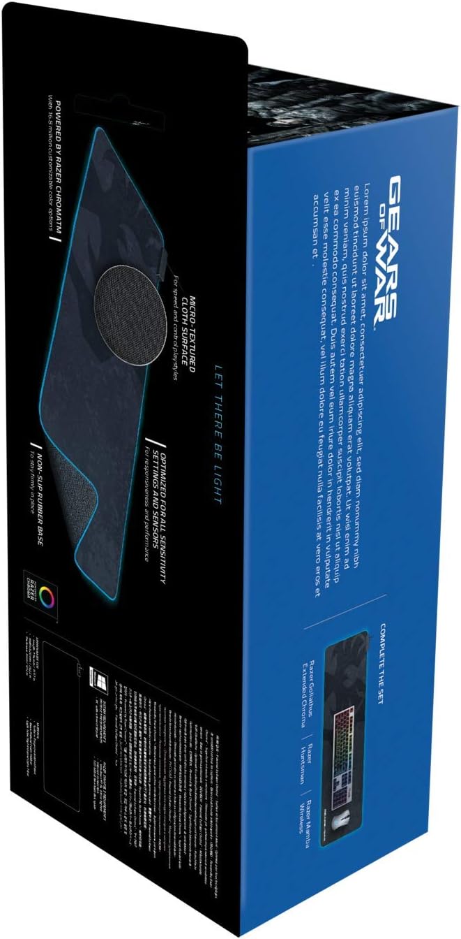 Elevate Your Gaming Experience with the Razer Goliathus Extended Chroma RGB Mouse Pad - Gears of War 5 Edition, Featuring Customizable Lighting and Non-Slip Rubber Base!