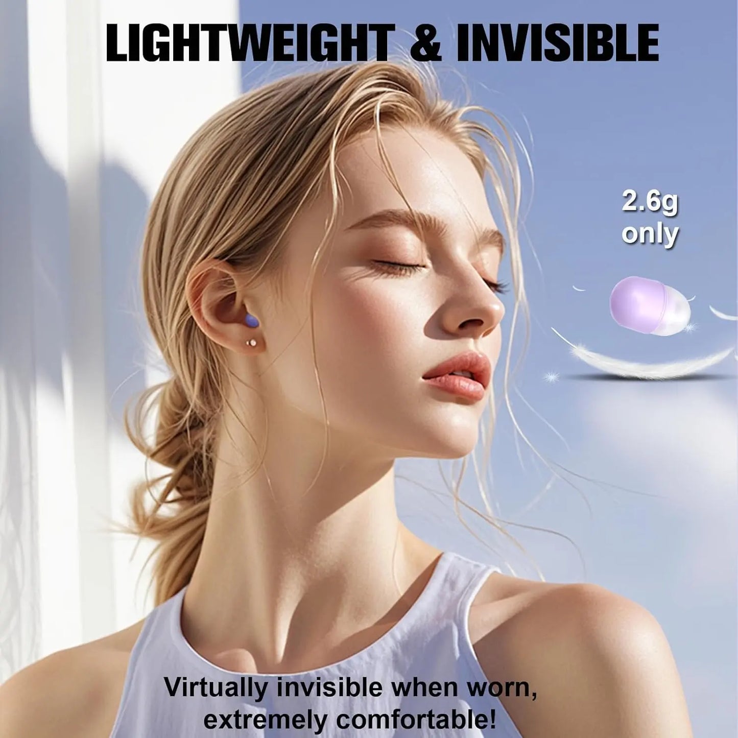 Xmenha Mini Invisible Small Bluetooth Earbuds Sleeping for Small Ears Low Profile Tiny Hidden Discreet Smallest In-Ear Earbuds for Work Sleeping Commuting Sport Audiobooks