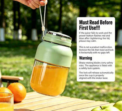 Experience Ultimate Convenience with Our Portable Cordless Handheld Blender - 24Oz BPA-Free Vessel, Leakproof Lid, and USB-C Rechargeable for Smoothies On-the-Go!