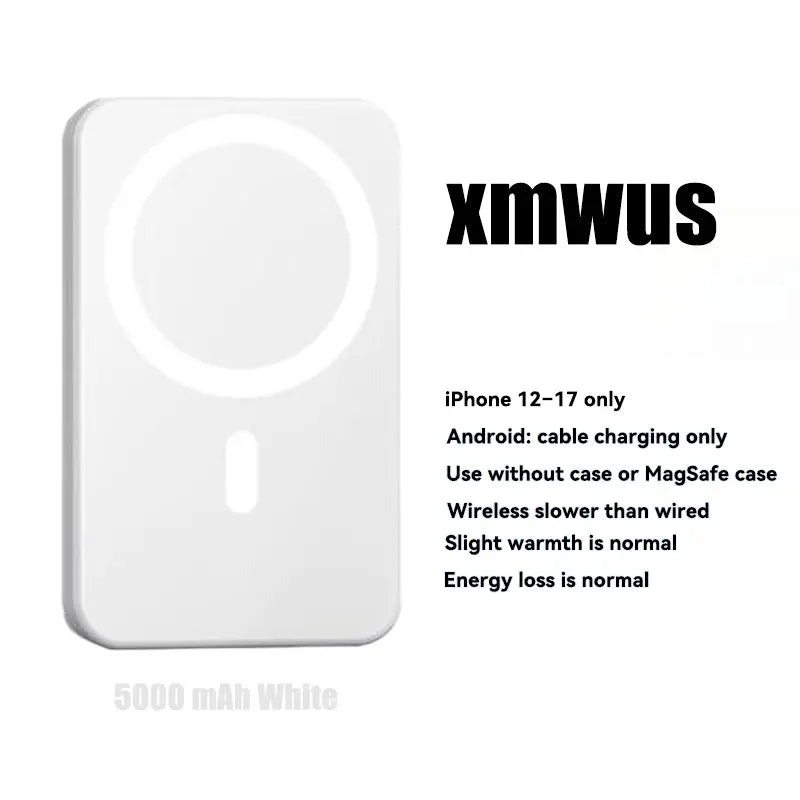 Revolutionary 5000mAh Magnetic Power Bank for iPhone 12-17 Series - Ultimate Portable Wireless Charger with MagSafe Compatibility