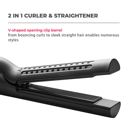 Transform Your Hair with the TYMO AIRFLOW 2-In-1 Hair Straightener & Curler - The Ultimate Heat-Free Styling Tool with 360° Cooling Air Technology!