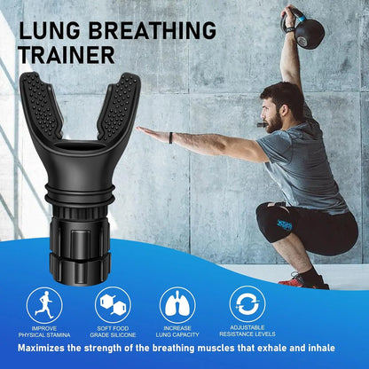 Breathing Exercise Tool for Lungs, Portable Adjustable Resistance Lung Exerciser, Lung Capacity Abdominal Breathing Trainer, Fitness Trainer Accessories for Gym Workout Use
