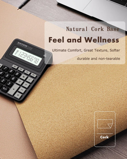 Elevate Your Workspace with Our Eco-Friendly Double-Sided Leather Desk Pad - Stylish Apricot Design (23.6"X13.7"), Waterproof & Versatile for Home or Office
