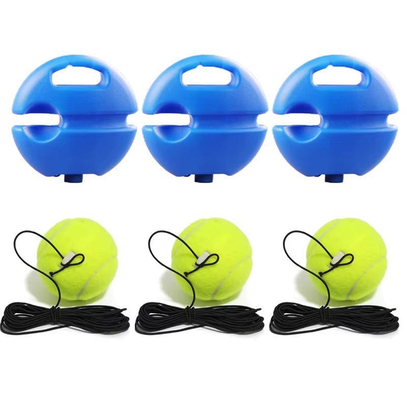 Elevate Your Game with the Heavy Duty Tennis Training Aids Base - Elastic Rope Ball Rebound Trainer for Solo Practice