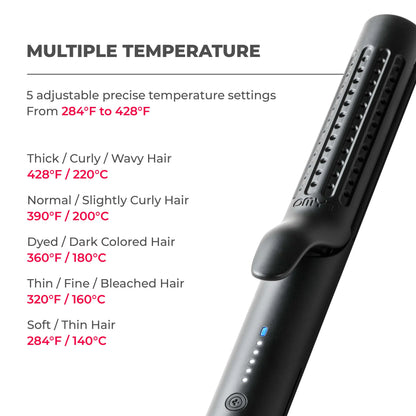 Transform Your Hair with the TYMO AIRFLOW 2-In-1 Hair Straightener & Curler - The Ultimate Heat-Free Styling Tool with 360° Cooling Air Technology!