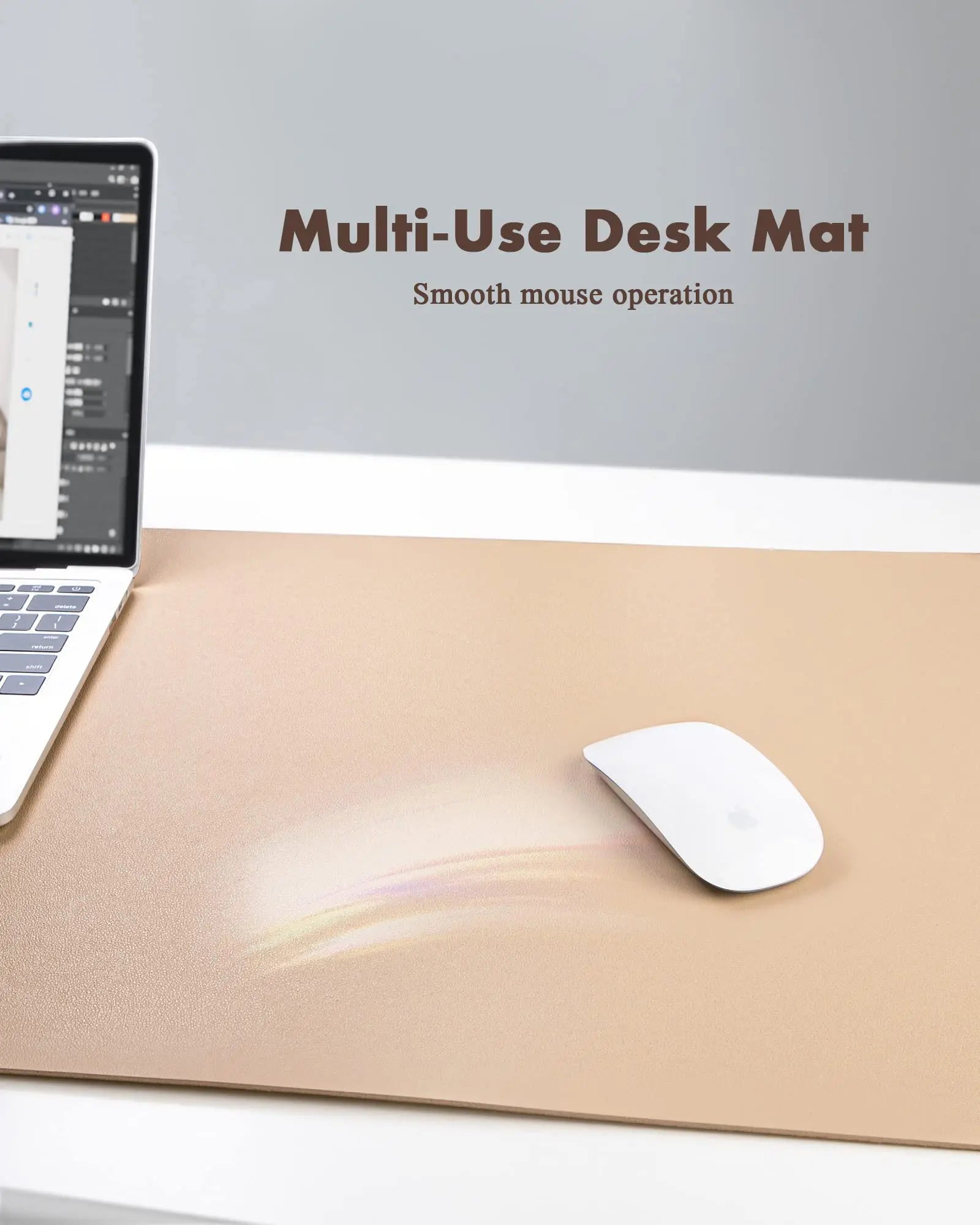Elevate Your Workspace with Our Eco-Friendly Double-Sided Leather Desk Pad - Stylish Apricot Design (23.6"X13.7"), Waterproof & Versatile for Home or Office