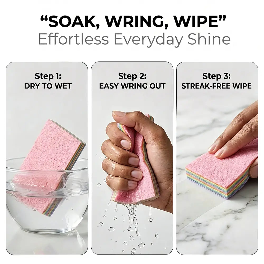 SOPAMI 12-Layer Peelable Rainbow Cleaning Cloths - PVA & Microfiber, Non-Abrasive, Super Absorbent, Reusable, Streak-Free Sponge Wipes, Hygienic Peeling Design for Kitchen, Bathroom, Living Room, Glass & All Household Surfaces
