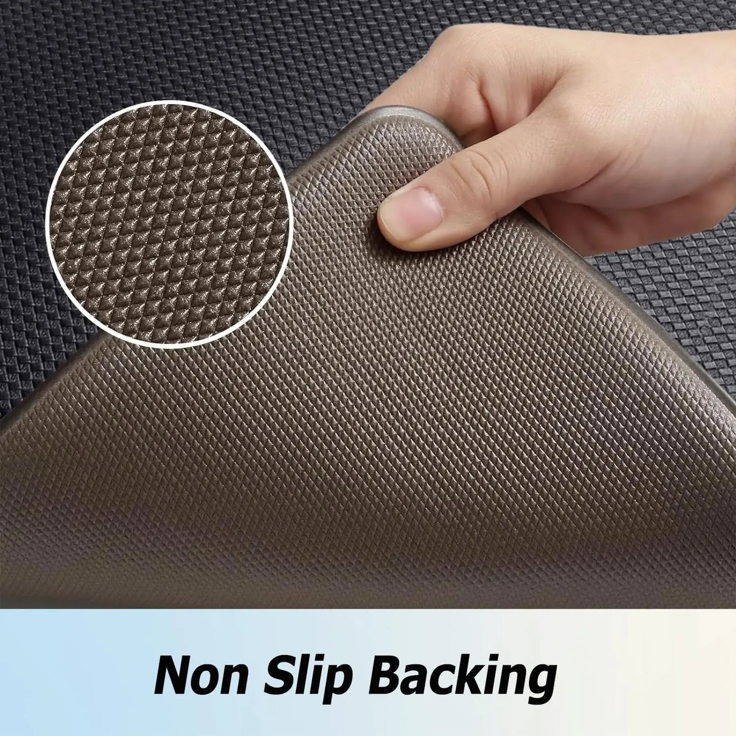 Kitchen Rugs Set of 2, Non-Slip Kitchen Mats for Floor, Cushioned anti Mat, Standing Mat for Home, Office, Sink, Laundry, 17.3"X30"+17.3"X47", Black
