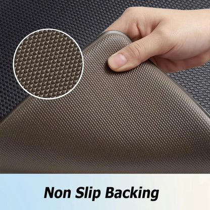 Kitchen Rugs Set of 2, Non-Slip Kitchen Mats for Floor, Cushioned anti Mat, Standing Mat for Home, Office, Sink, Laundry, 17.3"X30"+17.3"X47", Black