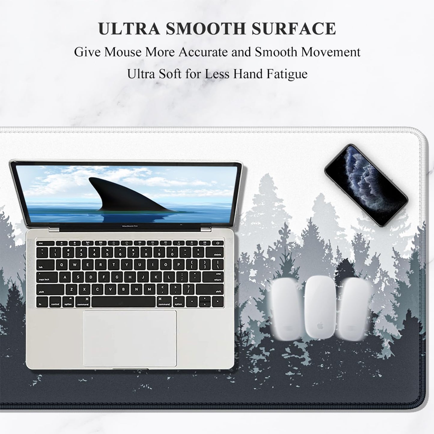 Experience Ultimate Comfort with Our Oversized Misty Forest Desk Mouse Pad - 35.4 x 15.7 Inch Non-Slip Gaming Mat for Enhanced Performance