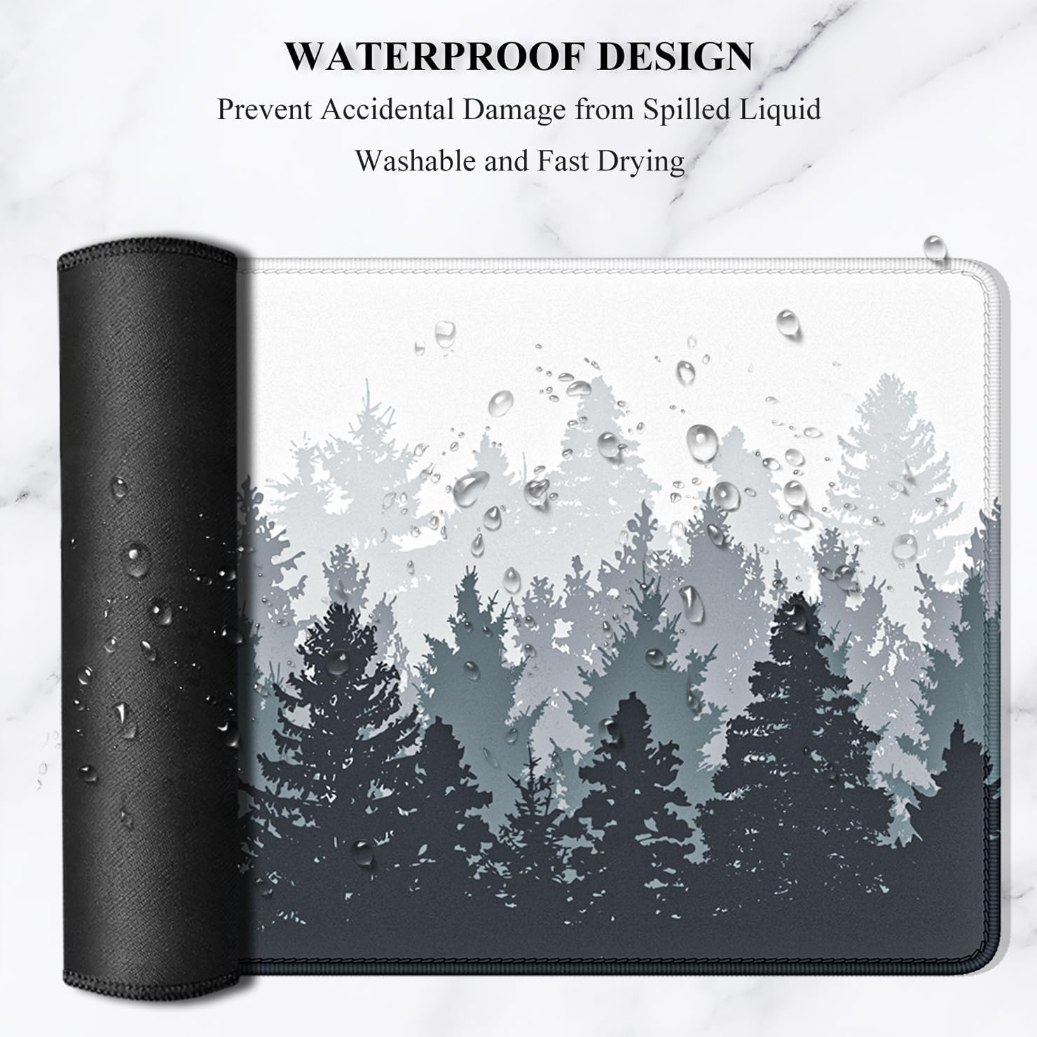 Experience Ultimate Comfort with Our Oversized Misty Forest Desk Mouse Pad - 35.4 x 15.7 Inch Non-Slip Gaming Mat for Enhanced Performance
