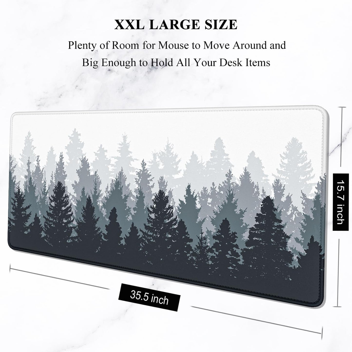 Experience Ultimate Comfort with Our Oversized Misty Forest Desk Mouse Pad - 35.4 x 15.7 Inch Non-Slip Gaming Mat for Enhanced Performance