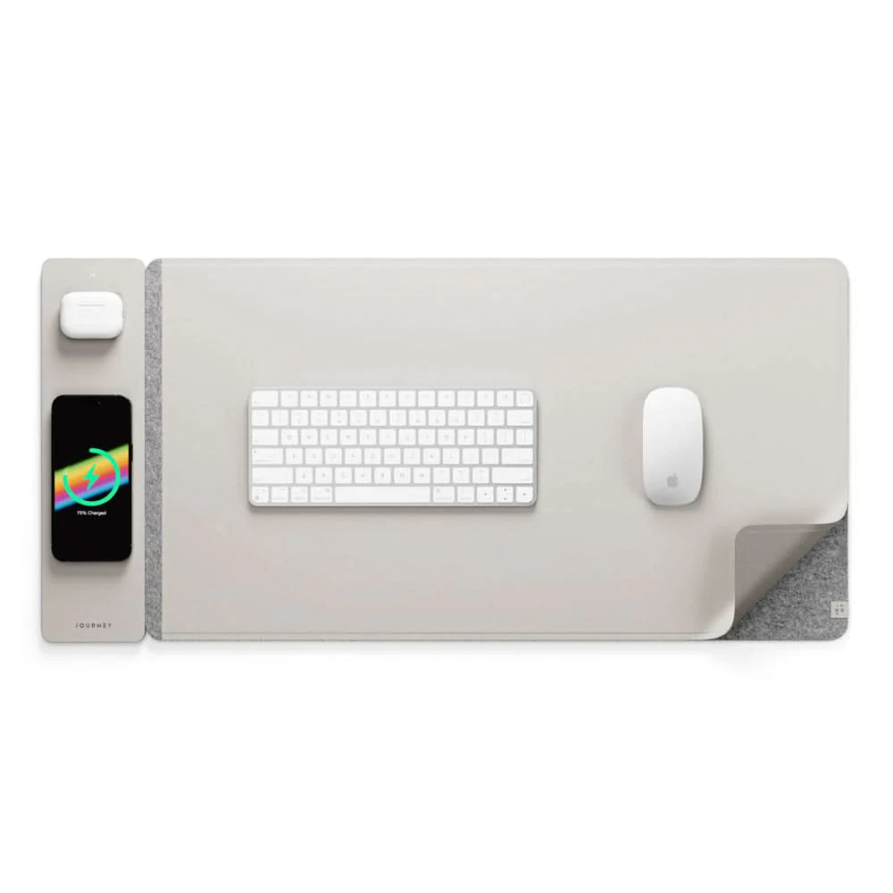 Wireless Charging Desk Mat – Reversible Vegan Leather
