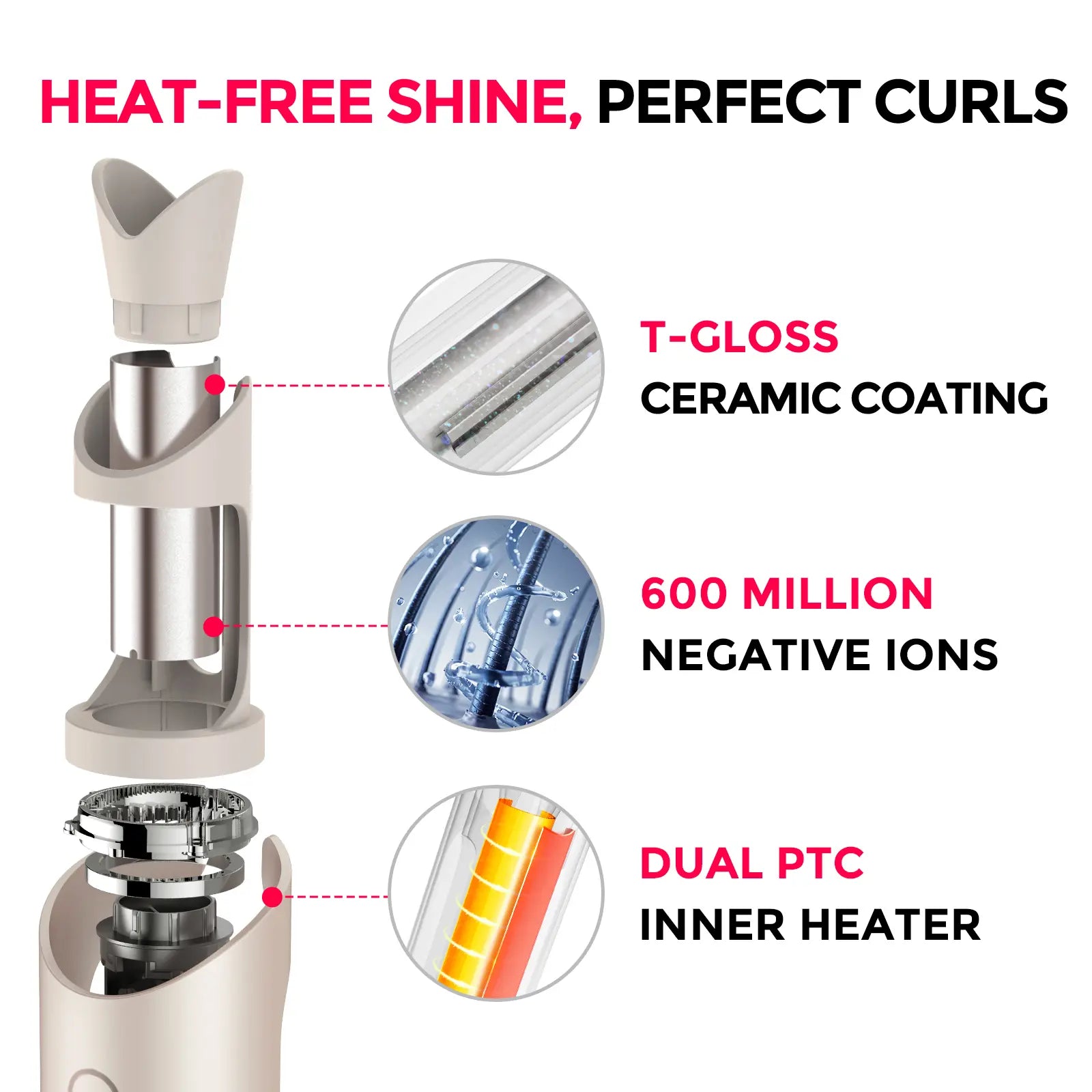 Transform Your Hair with the TYMO CURLPRO Plus - Upgraded Automatic Rotating 1-Inch Ceramic Curling Iron for Effortless Beachy Waves and Flawless Curls