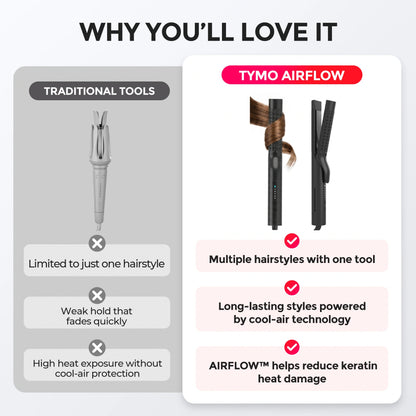 Transform Your Hair with the TYMO AIRFLOW 2-in-1 Curler and Straightener