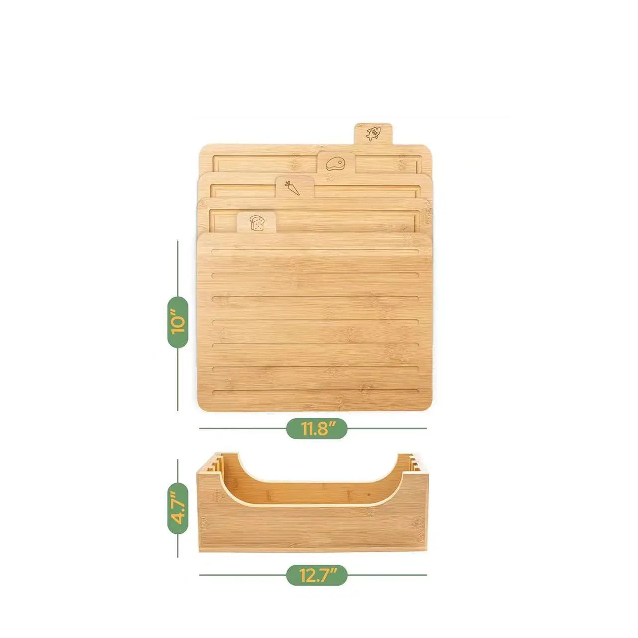 Elevate Your Culinary Experience with Our 4-Piece Bamboo Cutting Board Set – Perfect for Meat, Fruits, Vegetables & Cheese!