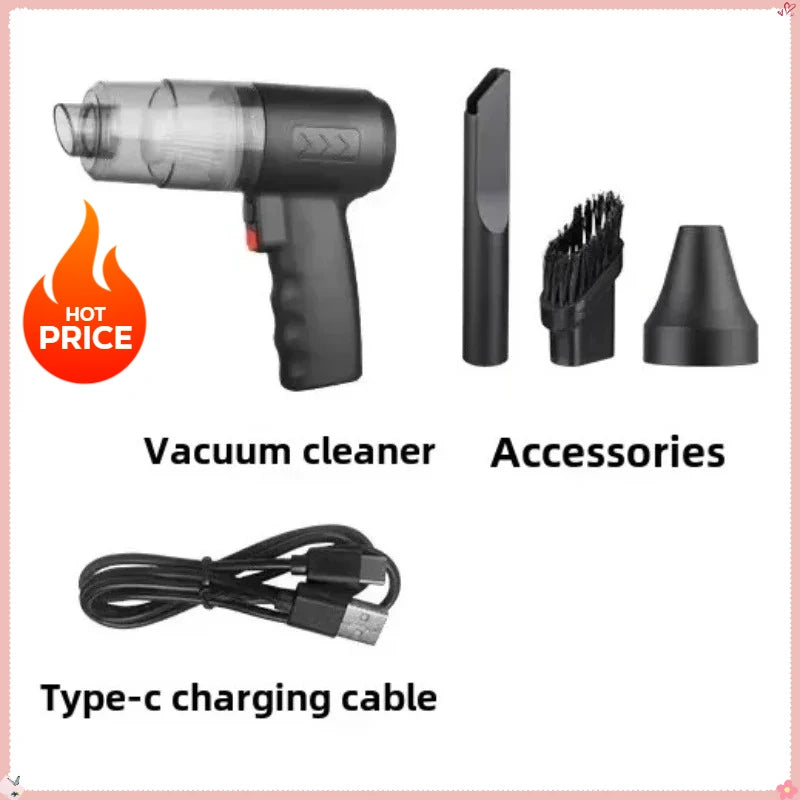 Powerful and Portable 120W Handheld Wireless Car Vacuum Cleaner - Perfect for Home and Auto Cleaning!