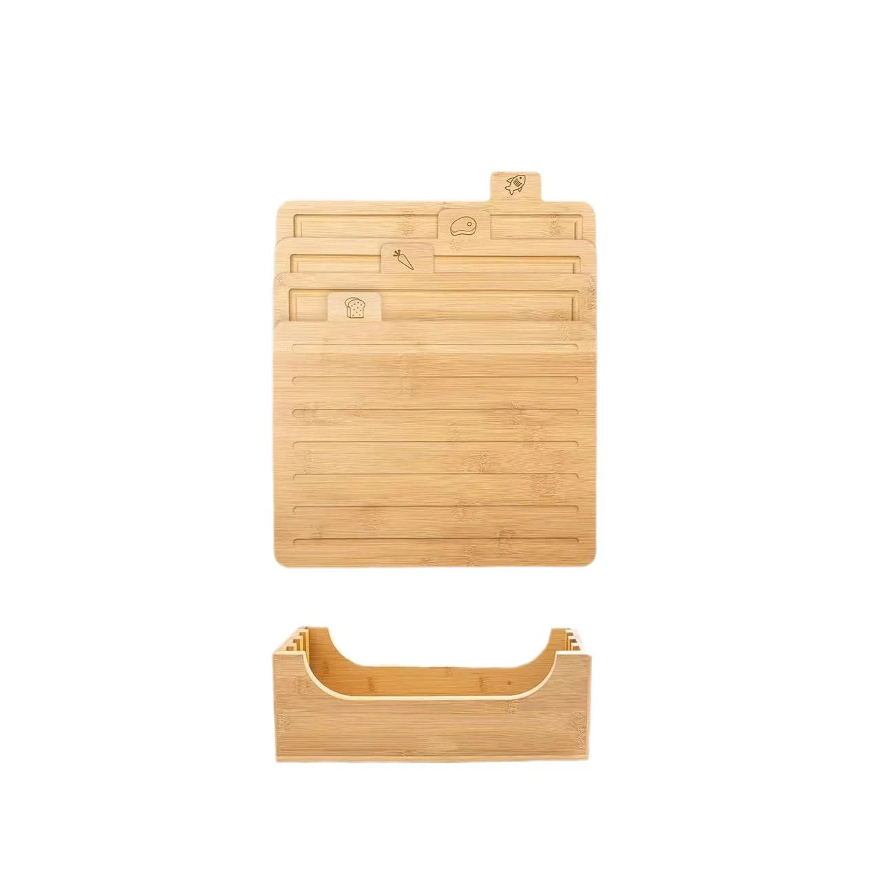 Elevate Your Culinary Experience with Our 4-Piece Bamboo Cutting Board Set – Perfect for Meat, Fruits, Vegetables & Cheese!