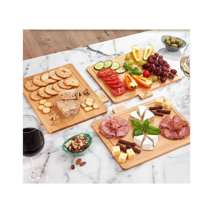 Elevate Your Culinary Experience with Our 4-Piece Bamboo Cutting Board Set – Perfect for Meat, Fruits, Vegetables & Cheese!