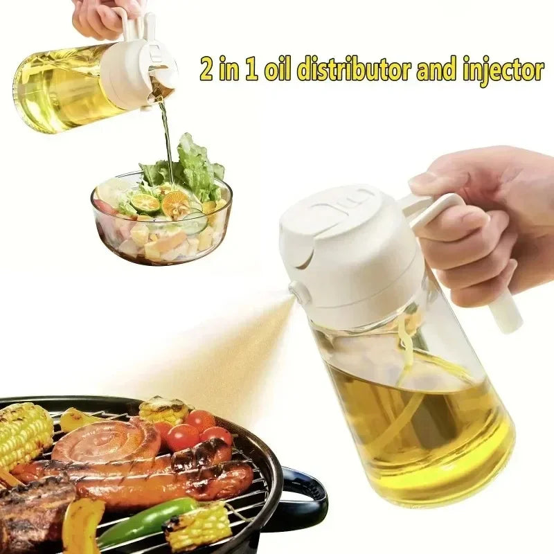 Transform Your Cooking Experience with the 2-in-1 Oil Spray Bottle - Perfect for Oil, Vinegar, and Soy Sauce!
