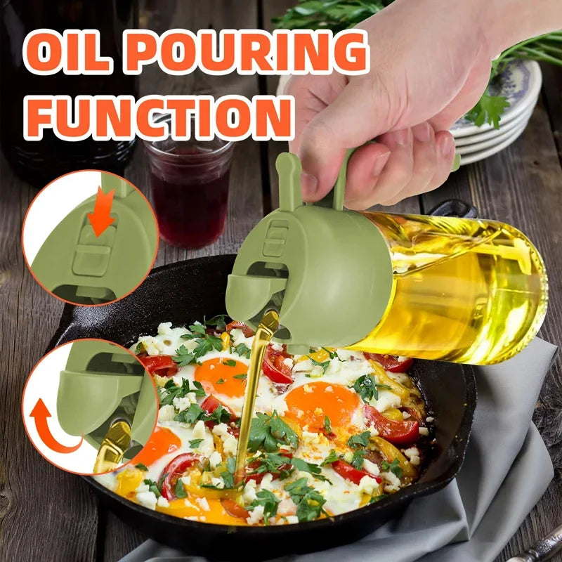 Transform Your Cooking Experience with the 2-in-1 Oil Spray Bottle - Perfect for Oil, Vinegar, and Soy Sauce!