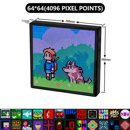 Transform Your Space with the LED Pixel Display: A 64x64 RGB Programmable Panel with Bluetooth Control for Creative Art and Fun!