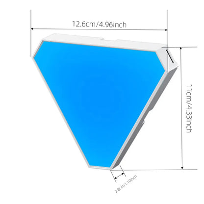 LED Triangular Quantum Lamp RGB Wall Lamp Smart Pickup Rhythm Background Light for Bedroom Bedside Night Light Office Decoration