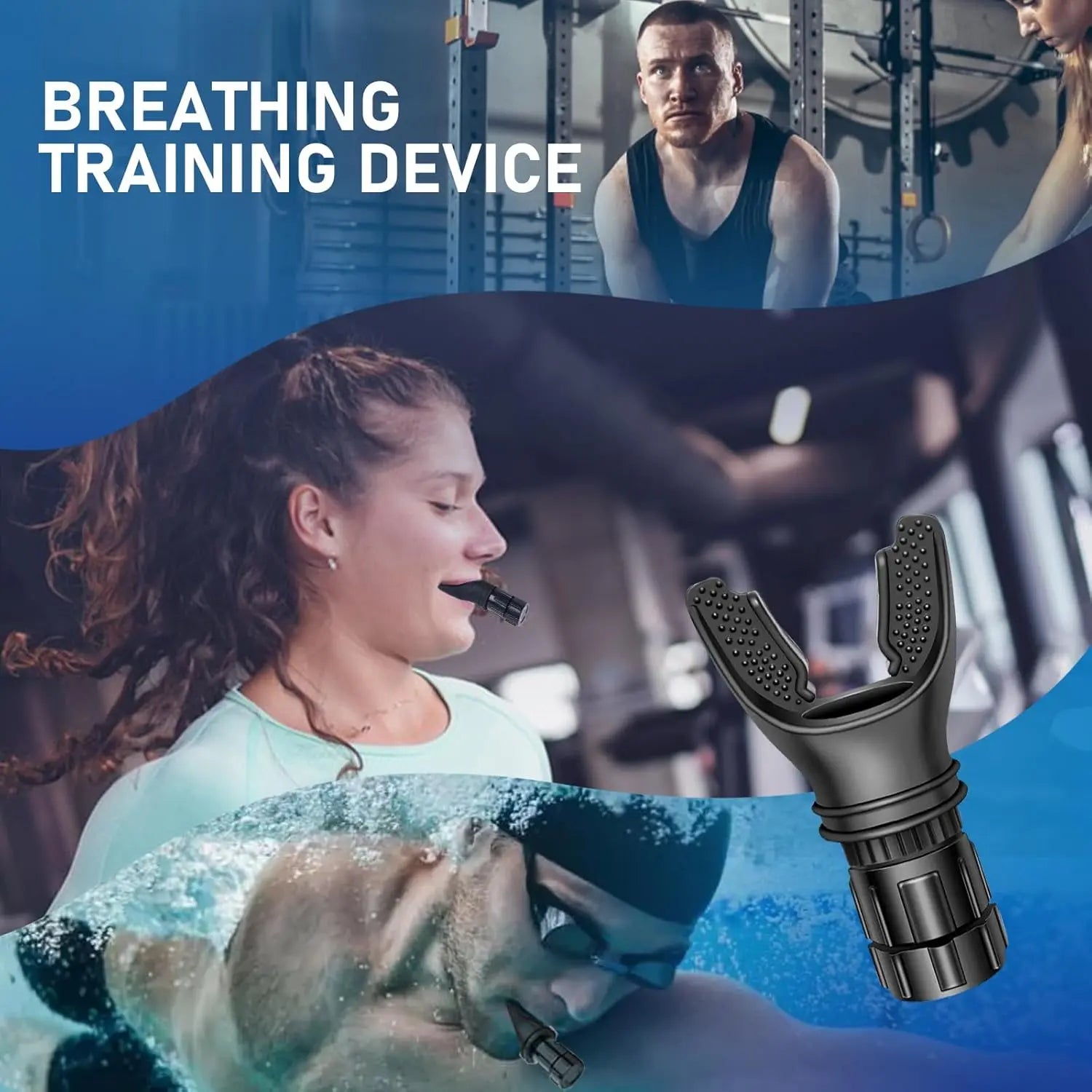 Breathing Exercise Tool for Lungs, Portable Adjustable Resistance Lung Exerciser, Lung Capacity Abdominal Breathing Trainer, Fitness Trainer Accessories for Gym Workout Use