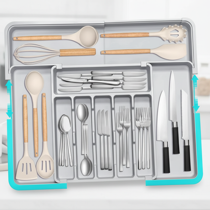 Maximize Your Kitchen Space with Our Large Expandable 9-Compartment Drawer Organizer
