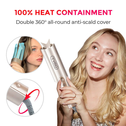 Transform Your Hair with the TYMO CURLPRO Plus - Upgraded Automatic Rotating 1-Inch Ceramic Curling Iron for Effortless Beachy Waves and Flawless Curls