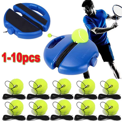 Elevate Your Game with the Heavy Duty Tennis Training Aids Base - Elastic Rope Ball Rebound Trainer for Solo Practice