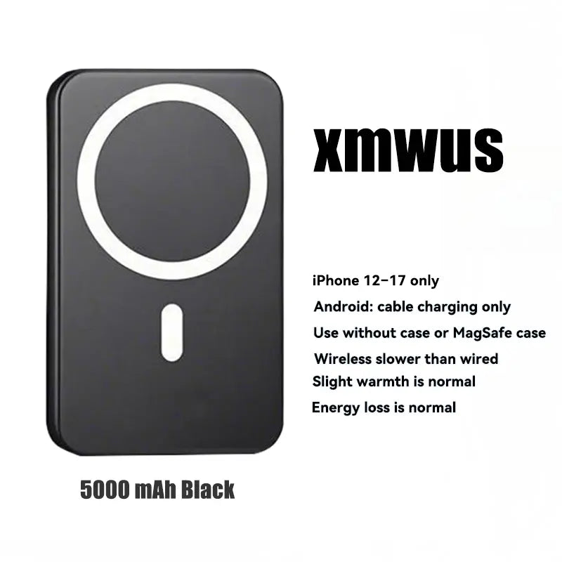 Revolutionary 5000mAh Magnetic Power Bank for iPhone 12-17 Series - Ultimate Portable Wireless Charger with MagSafe Compatibility